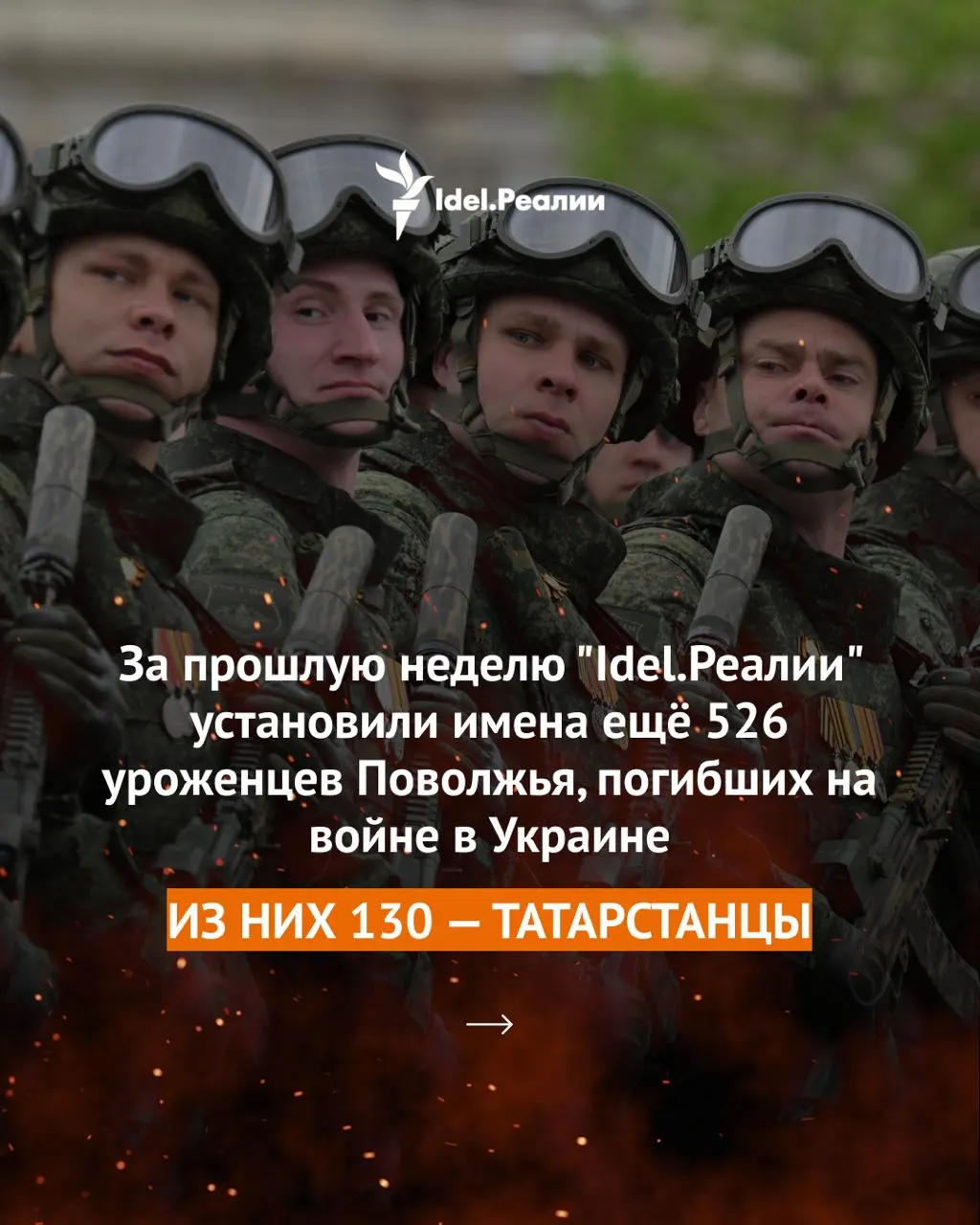 За неделю выявили имена ещё 526 уроженцев Поволжья, погибших в ходе войны в Украине. По состоянию на 18 мая число погибших из регионов ПФО превышает 55 000 человек.