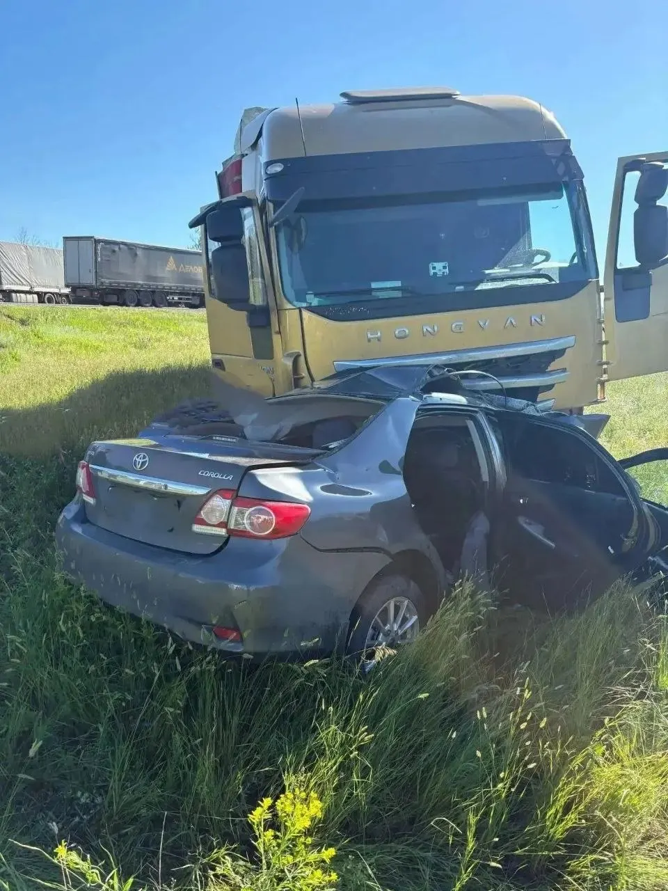 В столкновении грузового Hongyan и легковой Toyota Corolla погибли двое. Несовершеннолетнего пострадавшего госпитализировали в Сызрани.