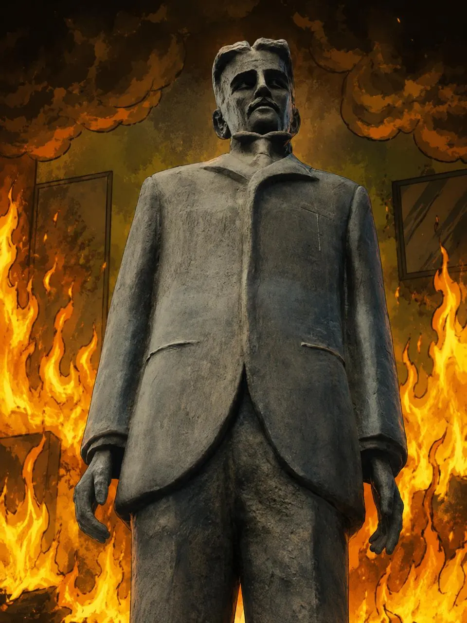 Памятник Николе Тесле в Чебоксарах оказался невредим. Скульптура была подарена городу в 2015 году компанией «АБС Электро», связанной с сербским бизнесменом и политиком Ненадом Поповичем.