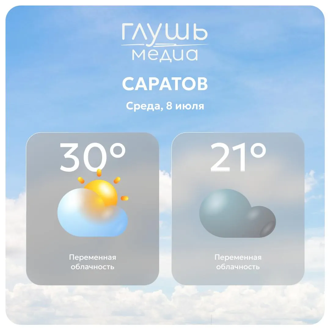 В ближайшие дни в Саратове ожидается жаркая погода без осадков.