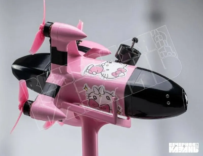 На выставке в Казани продемонстрировали дрон‑перехватчик с оформлением Hello Kitty; начальник летно‑испытательного центра БАС Андрей Смирнов сообщил, что аппарат создан не только для экспозиций, но и для применения в боевых условиях.