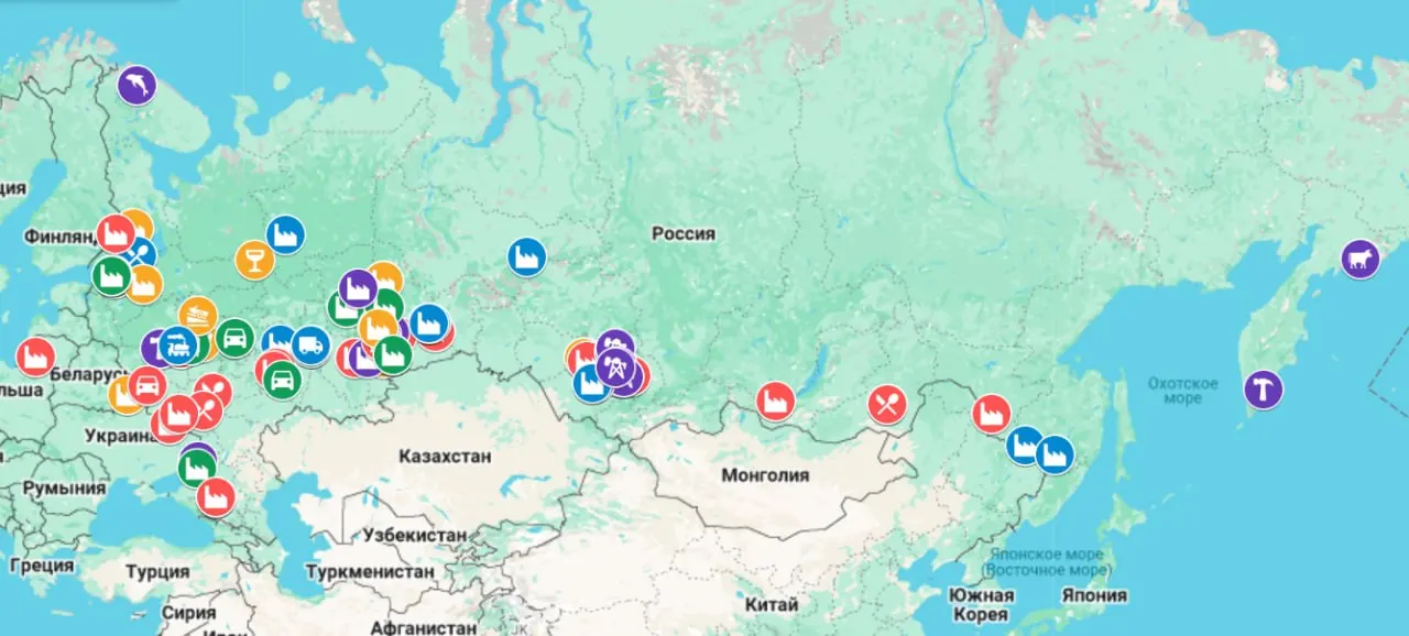 Интерактивная карта фиксирует случаи остановок производств, задержек зарплаты и массовых увольнений по всей стране — от Калининграда до Камчатки.