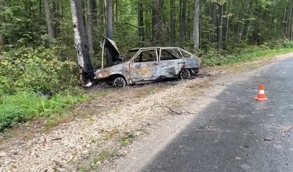 На трассе в Навашинском районе легковушка марки Лада врезалась в дерево и загорелась; 19-летний водитель получил перелом ноги и добрался до больницы самостоятельно.