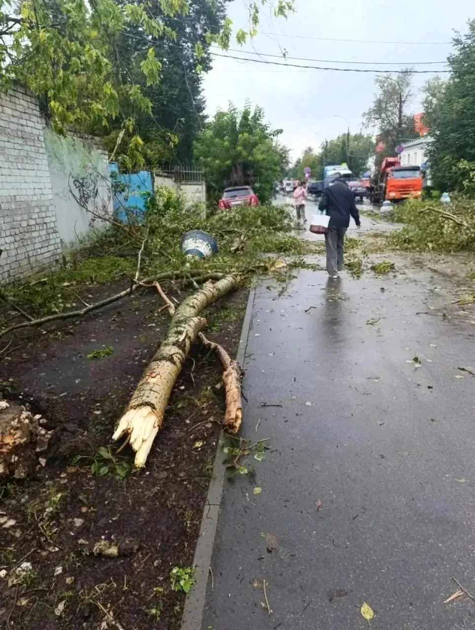 После сильной непогоды в городе частично затоплены улицы, на Автозаводском районе упали деревья. Водоснабжение и водооткачивание приводят к возобновлению движения в городе.