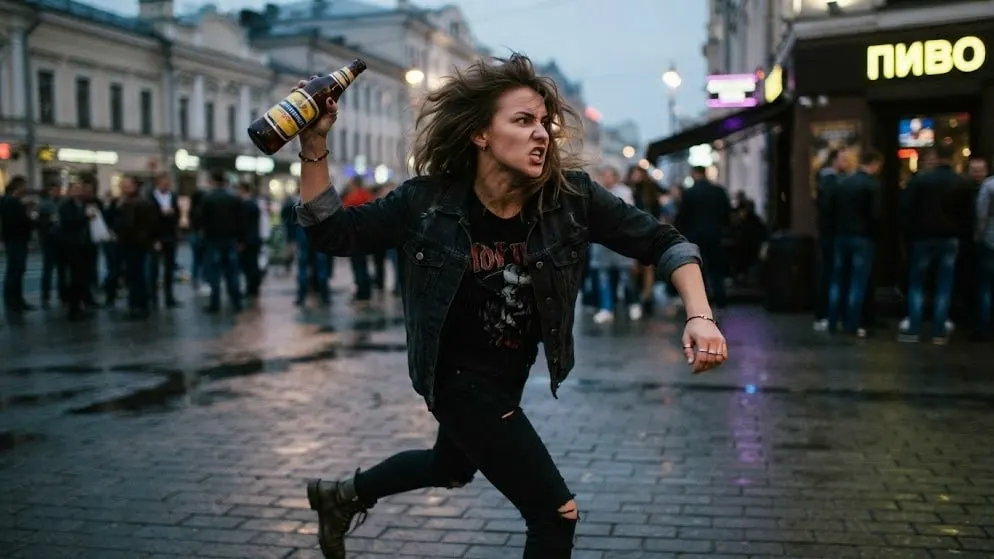 В сквере города Киров женщина ударила бутылкой по голове назойливого мужчины после того, как он приставал к трём незнакомкам; пострадавший получил вред здоровью средней тяжести, начато уголовное расследование.