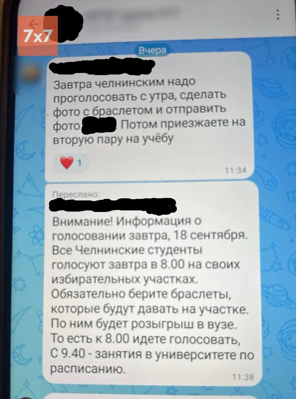 Сообщения о принуждении к явке и давлении на наблюдателей на участках двух городов: Набережные Челны и Тобольск.